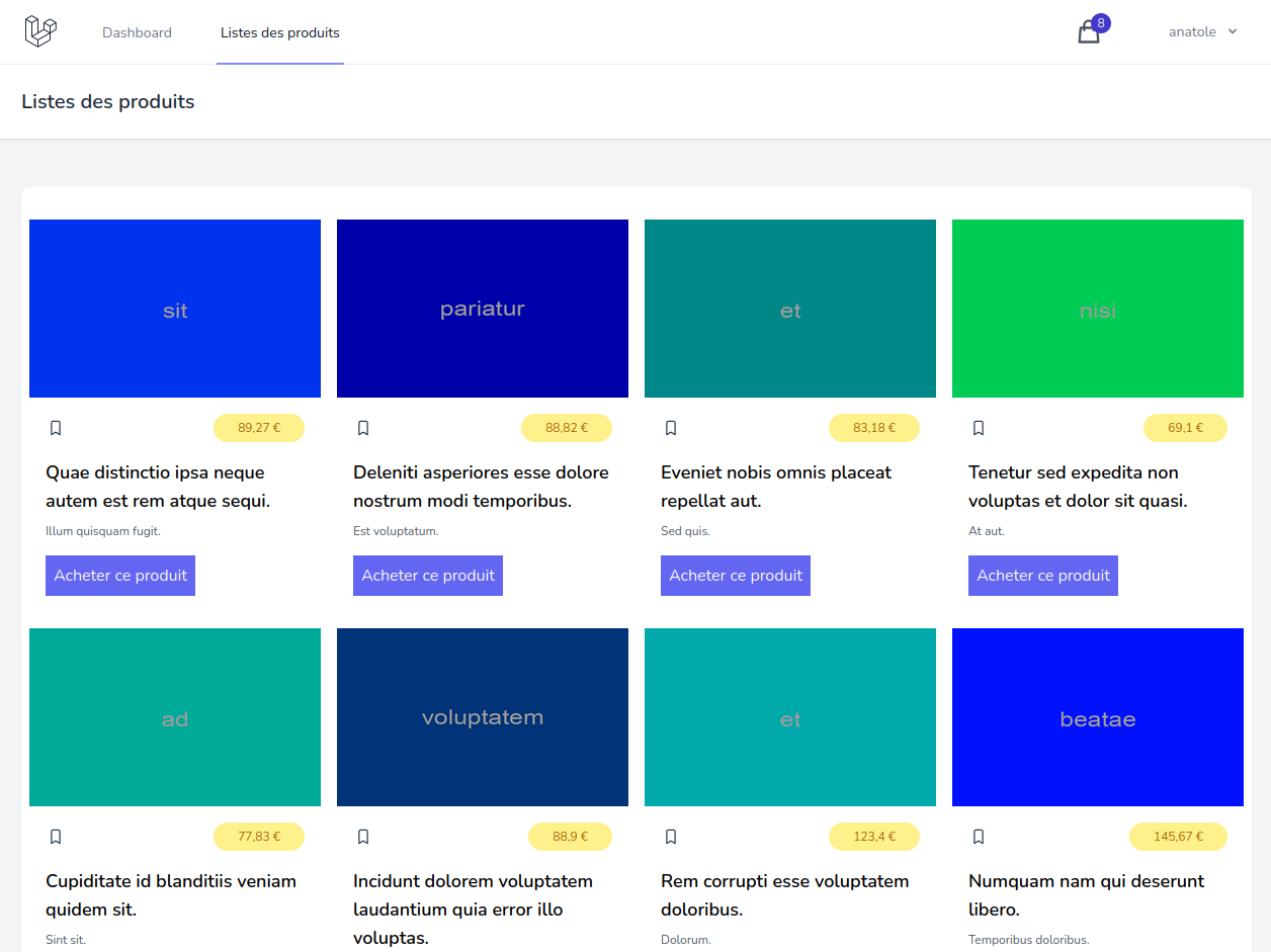 Site E-commerce Laravel